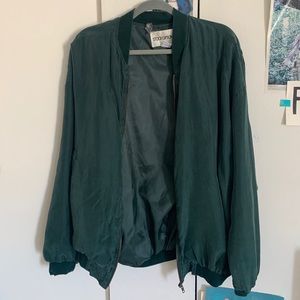 Vintage 100% Silk Forest Green Bomber Jacket